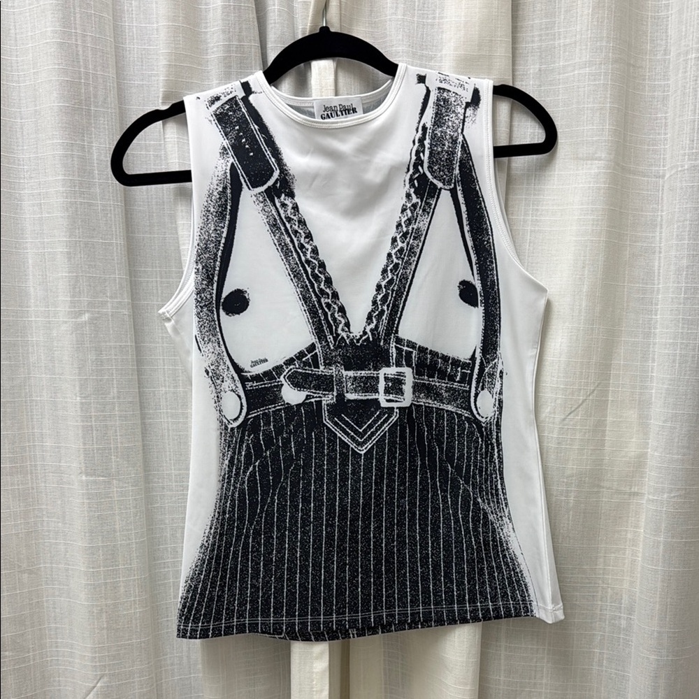 NWT Jean Paul Gaultier Trompe-l'oeil Print Tank Top
